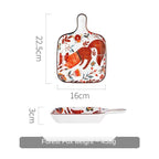 Shop 0 Forest Fox Nordic Ceramic Hand-Painted Glazed Color Plate Household Microwave Anti-Hot with Handle Baking Tray Breakfast Plate Tableware Mademoiselle Home Decor