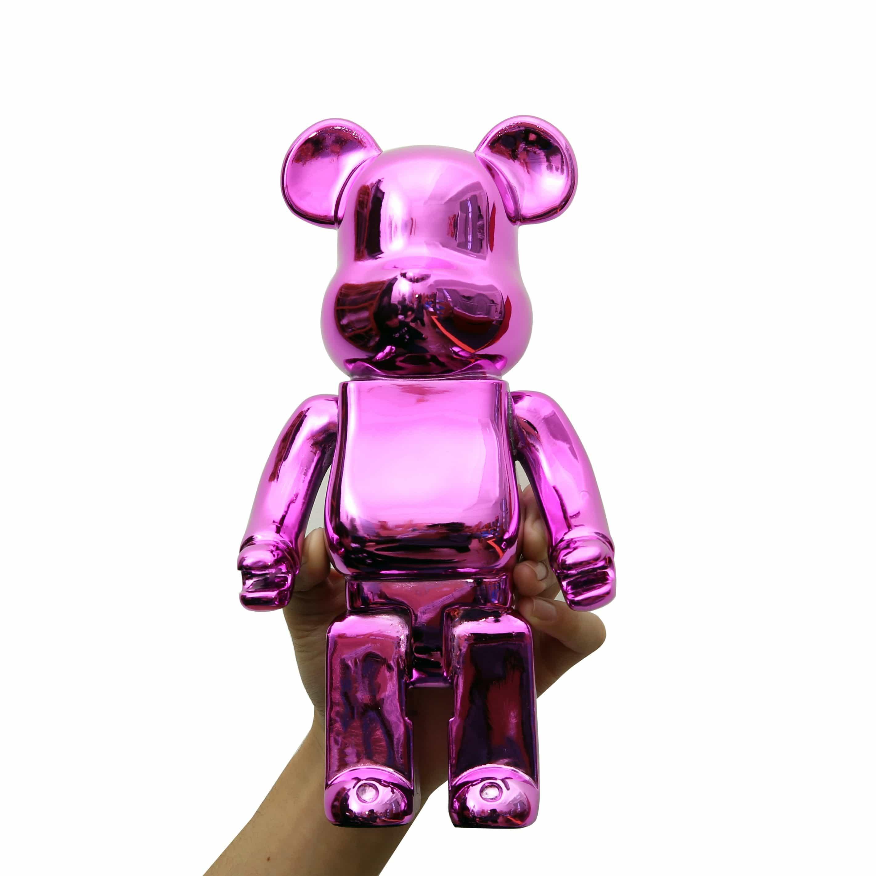 Shop 0 Pink Bearbrick Home Decoration 28Cm Bearbrick 400% Be@rbrick Games New Year's Gift Tide Play Model Plating Resin Electronic Games Kids Toys Mademoiselle Home Decor