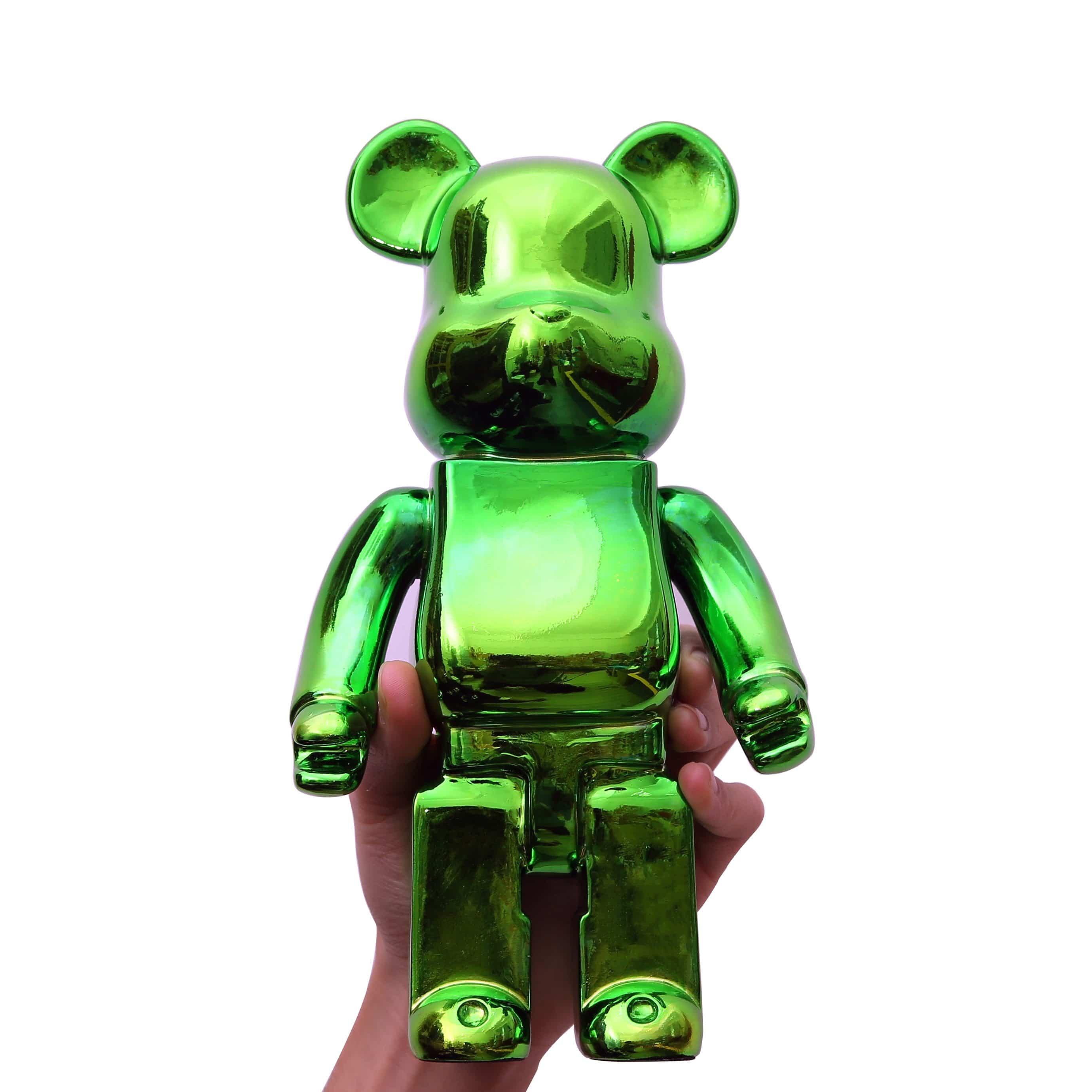 Shop 0 Green Bearbrick Home Decoration 28Cm Bearbrick 400% Be@rbrick Games New Year's Gift Tide Play Model Plating Resin Electronic Games Kids Toys Mademoiselle Home Decor
