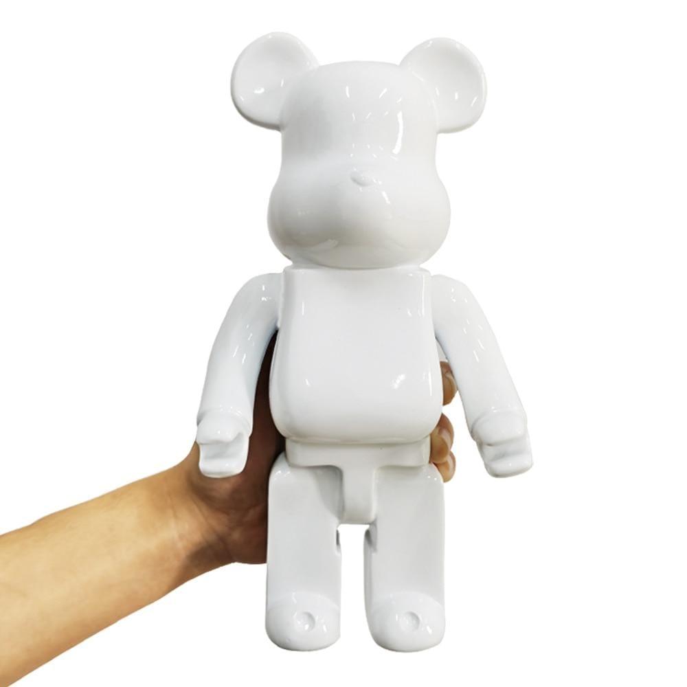 Shop 0 White Home Decoration 28Cm Bearbrick 400% Be@rbrick Games New Year's Gift Tide Play Model Plating Resin Electronic Games Kids Toys Mademoiselle Home Decor