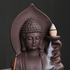 Shop 0 Auspicious Clouds Buddha Purple Clay Backflow Incense Burner Incense Stick Holder Home Office Tea House Decorate Mademoiselle Home Decor