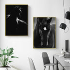 Shop 0 Black White Horse Animal Picture Home Decor Nordic Canvas Painting Wall Art Print Minimalist Realist Art Poster for Living Room Mademoiselle Home Decor
