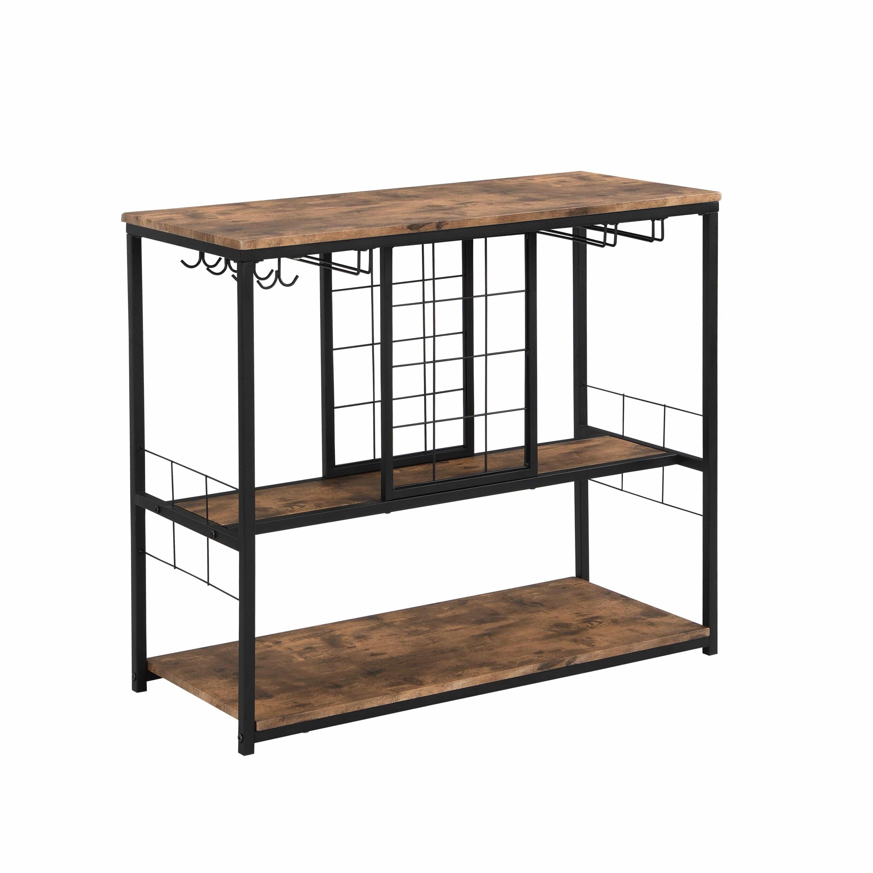 Shop Industrial Wine Rack Kitchen Bar for Home  3 -Tier Storage Shelves Mademoiselle Home Decor