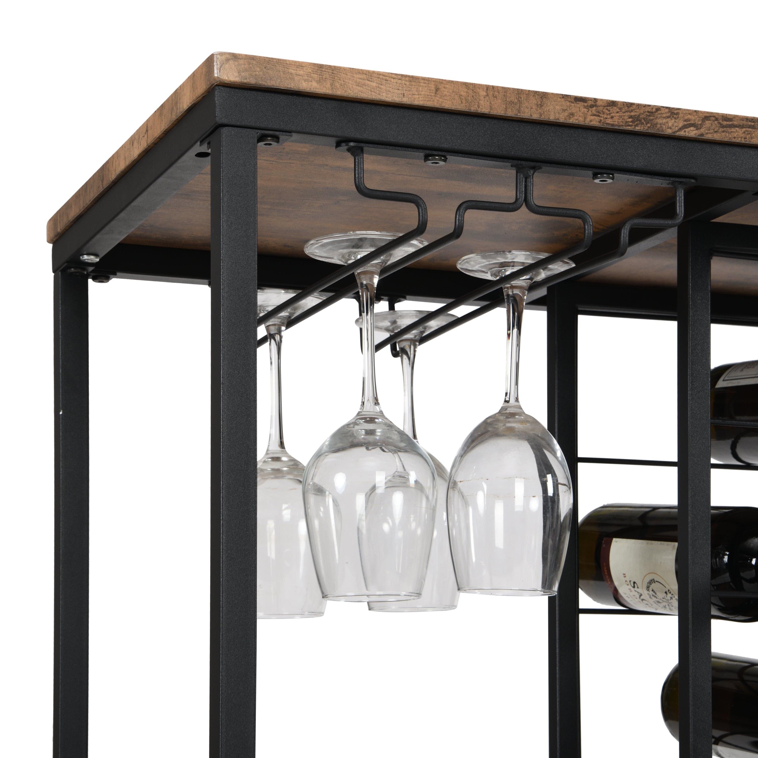 Shop Industrial Wine Rack Kitchen Bar for Home  3 -Tier Storage Shelves Mademoiselle Home Decor