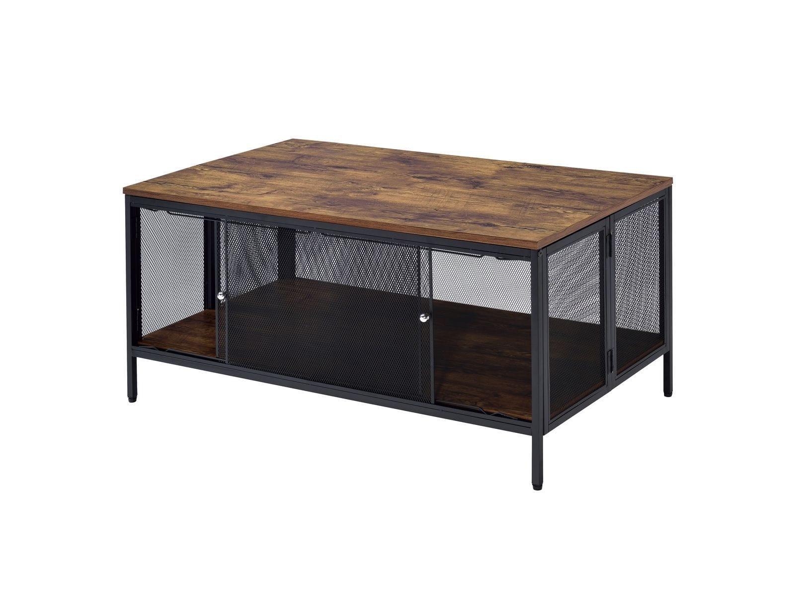 Shop ACME Winam Coffee Table, Antique Oak & Black 82780 Mademoiselle Home Decor