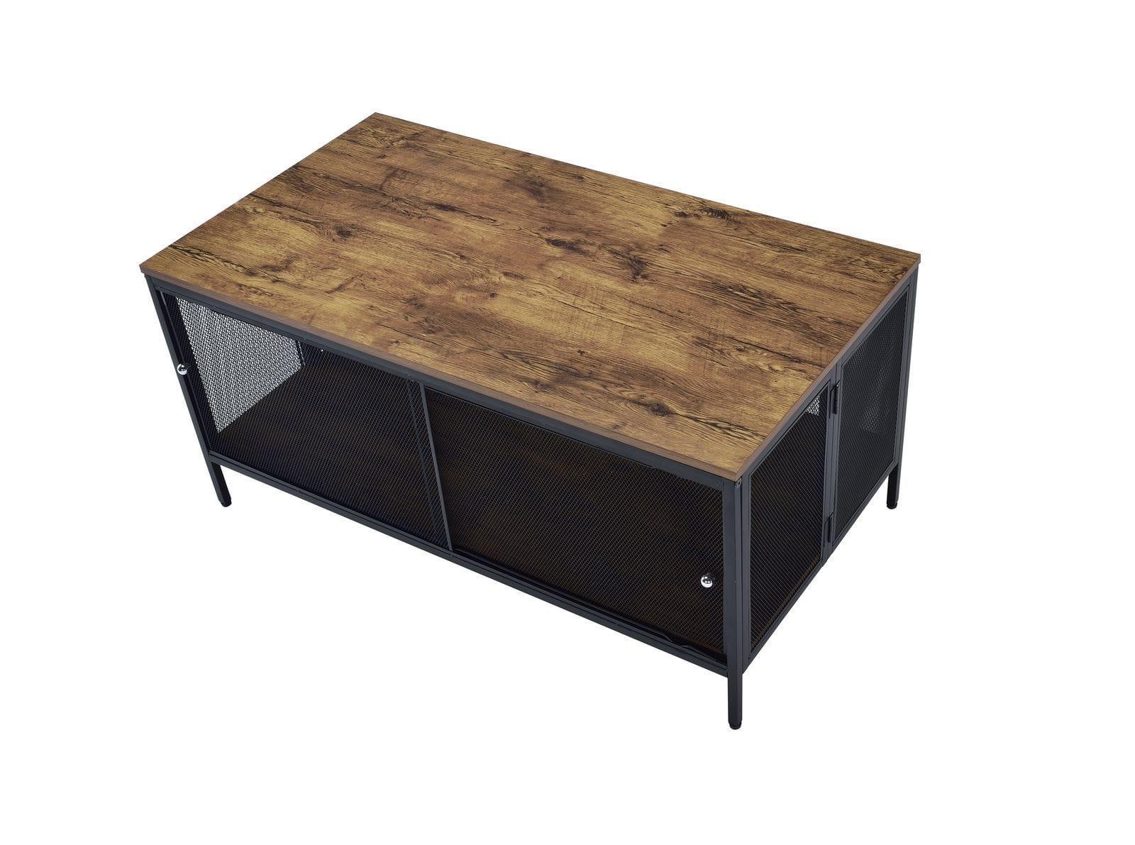 Shop ACME Winam Coffee Table, Antique Oak & Black 82780 Mademoiselle Home Decor