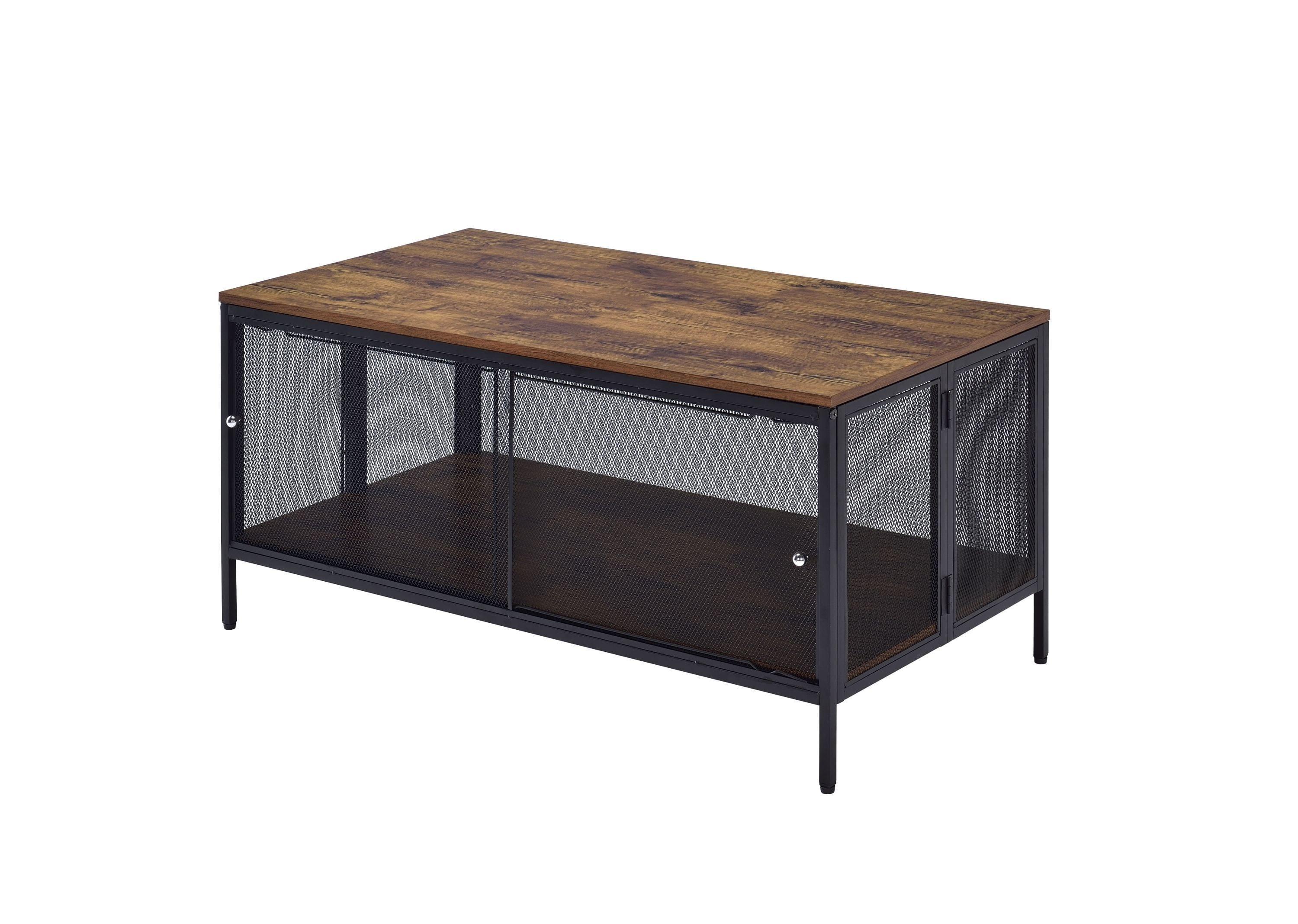 Shop ACME Winam Coffee Table, Antique Oak & Black 82780 Mademoiselle Home Decor