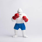 Shop 0 white Creative Abstract Resin Sculpture Boxer King Kong Home Decoration Animal Ornament Fighting Large Mountain Gorilla Figure Statue Mademoiselle Home Decor