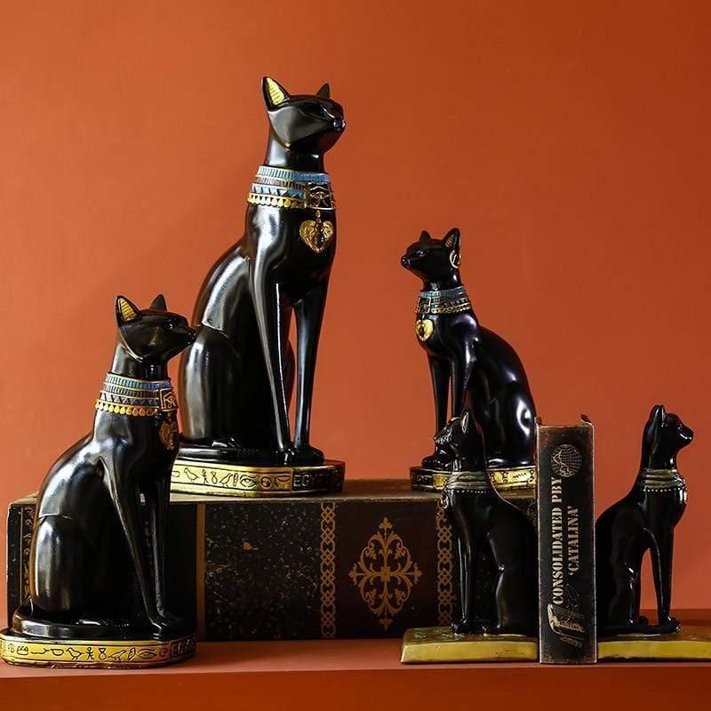 Shop 0 Vintage Resin Egyptian Cats God Sculpture Decoration Classical Bar Living Room Desk TV Cabinet Wedding Gifts Figurines Mademoiselle Home Decor