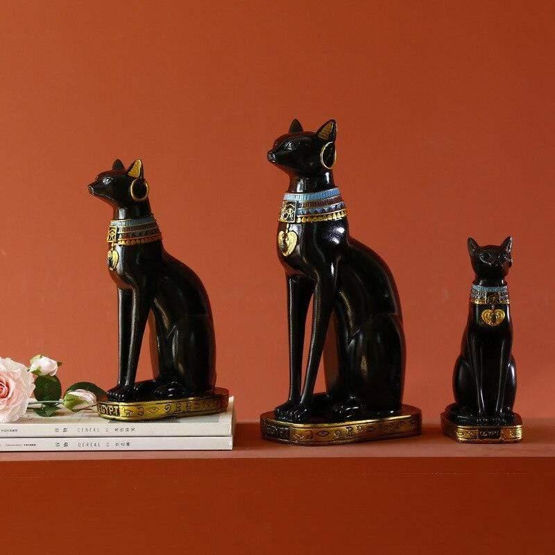 Shop 0 Vintage Resin Egyptian Cats God Sculpture Decoration Classical Bar Living Room Desk TV Cabinet Wedding Gifts Figurines Mademoiselle Home Decor