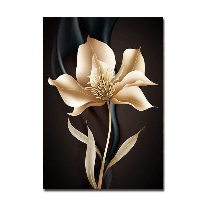 Shop 0 10x15cm No Frame / A Golden Black Flower Poster Light Luxury Abstract Wall Art Canvas Print Modern Painting Wall Pictures for Living Room Home Decor Mademoiselle Home Decor