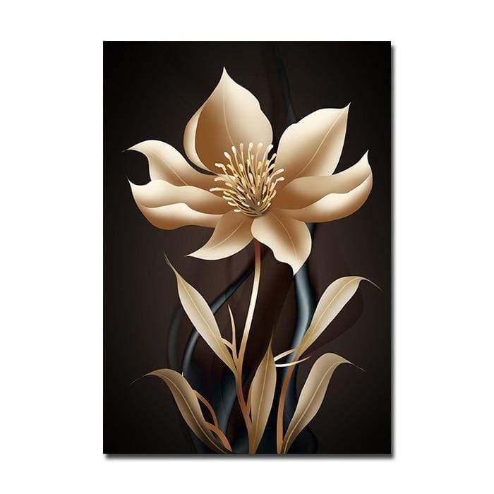 Shop 0 10x15cm No Frame / C Golden Black Flower Poster Light Luxury Abstract Wall Art Canvas Print Modern Painting Wall Pictures for Living Room Home Decor Mademoiselle Home Decor