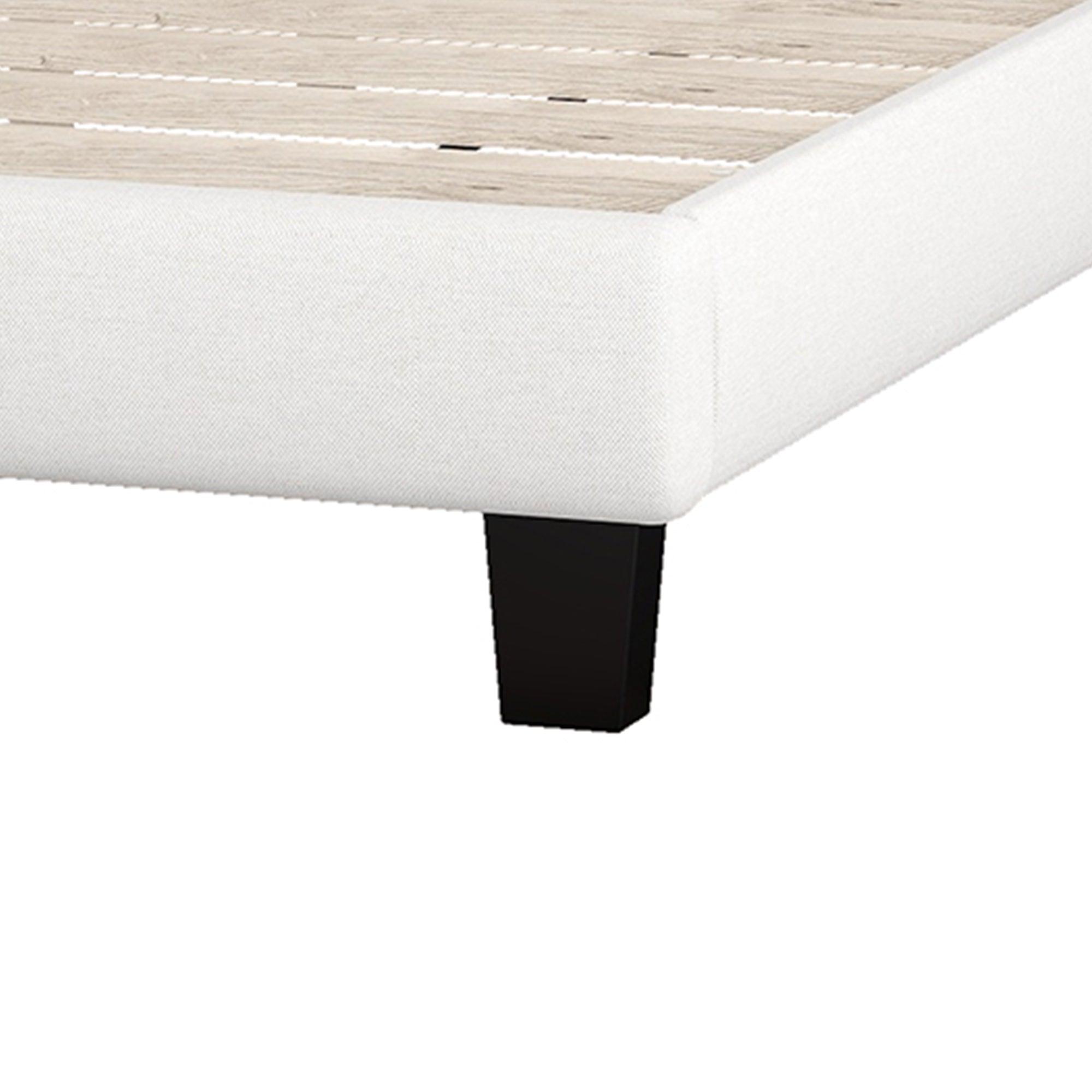 Shop Upholstered Platform Bed with Saddle Curved Headboard and Diamond Tufted Details, King, Beige Mademoiselle Home Decor