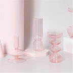 Shop 0 Pink Glass Candle Holder Taper Candlesticks Holder Wedding Table Centerpieces Nordic Home Decoration Mademoiselle Home Decor