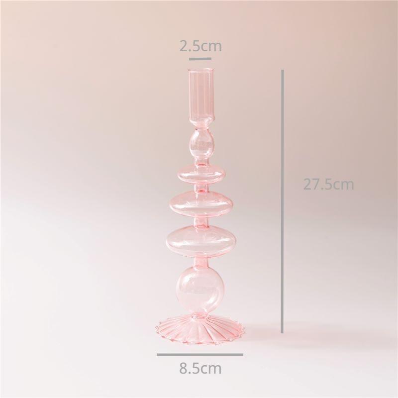 Shop 0 Pink lace Pink Glass Candle Holder Taper Candlesticks Holder Wedding Table Centerpieces Nordic Home Decoration Mademoiselle Home Decor