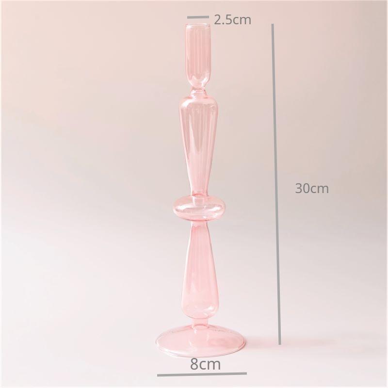 Shop 0 Pink 1ring Pink Glass Candle Holder Taper Candlesticks Holder Wedding Table Centerpieces Nordic Home Decoration Mademoiselle Home Decor