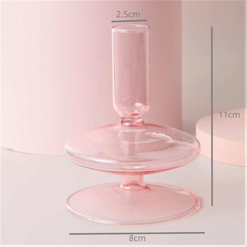 Shop 0 Pink 1-tier sharp Pink Glass Candle Holder Taper Candlesticks Holder Wedding Table Centerpieces Nordic Home Decoration Mademoiselle Home Decor