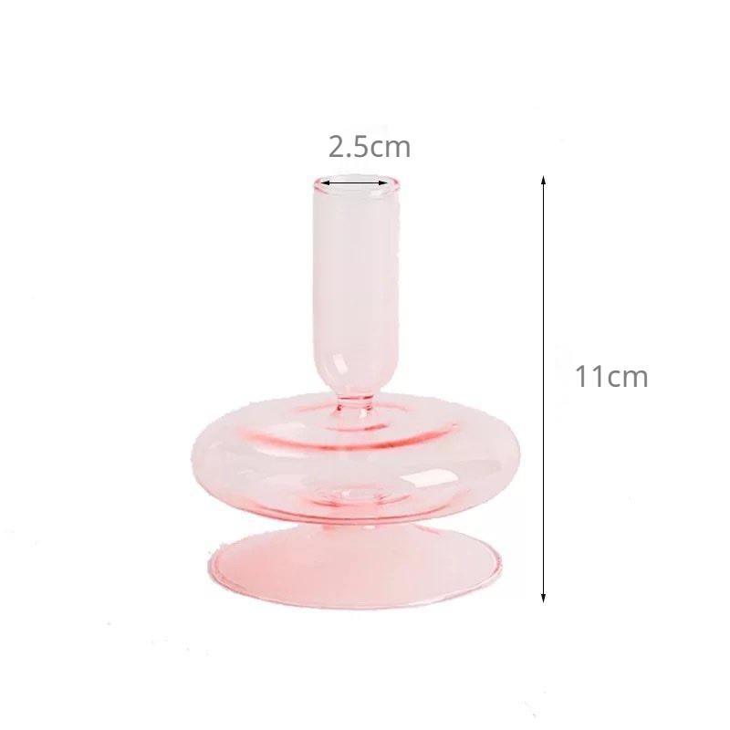 Shop 0 Pink 1Tier round Pink Glass Candle Holder Taper Candlesticks Holder Wedding Table Centerpieces Nordic Home Decoration Mademoiselle Home Decor