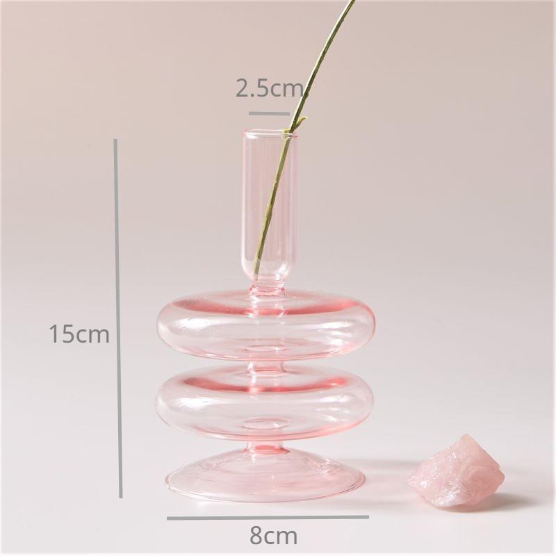 Shop 0 Pink 2Tie round Pink Glass Candle Holder Taper Candlesticks Holder Wedding Table Centerpieces Nordic Home Decoration Mademoiselle Home Decor