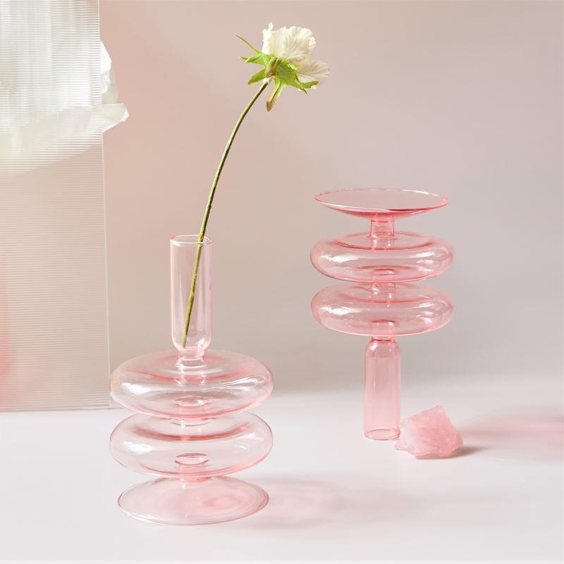 Shop 0 Pink Glass Candle Holder Taper Candlesticks Holder Wedding Table Centerpieces Nordic Home Decoration Mademoiselle Home Decor