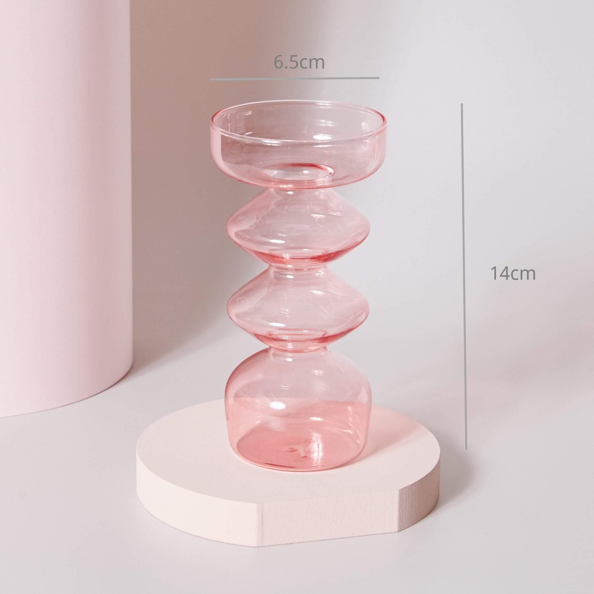 Shop 0 Pink diamond Pink Glass Candle Holder Taper Candlesticks Holder Wedding Table Centerpieces Nordic Home Decoration Mademoiselle Home Decor