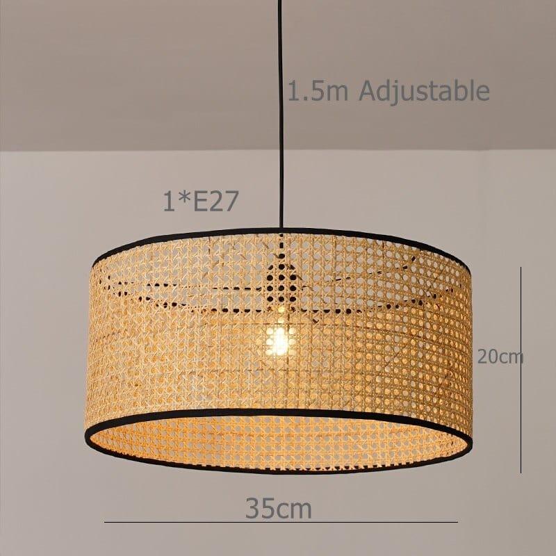 Shop 0 35cm / China Japanese Rattan Bamboo Pendant Lamp Nordic Bedroom Restaurant Hanging Lamp Wood Handmade Ceiling Lamp Home Hotel LED  lighting Mademoiselle Home Decor