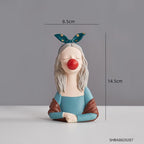 Shop 200044142 Girl in Blue Bow - Small Jasmin Sculpture Mademoiselle Home Decor