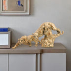 Shop 0 Abstract Gold Panther Sculpture Geometric Resin Leopard Statue Home Office Desktop Decor Craft Ornament  Furnishing Mademoiselle Home Decor
