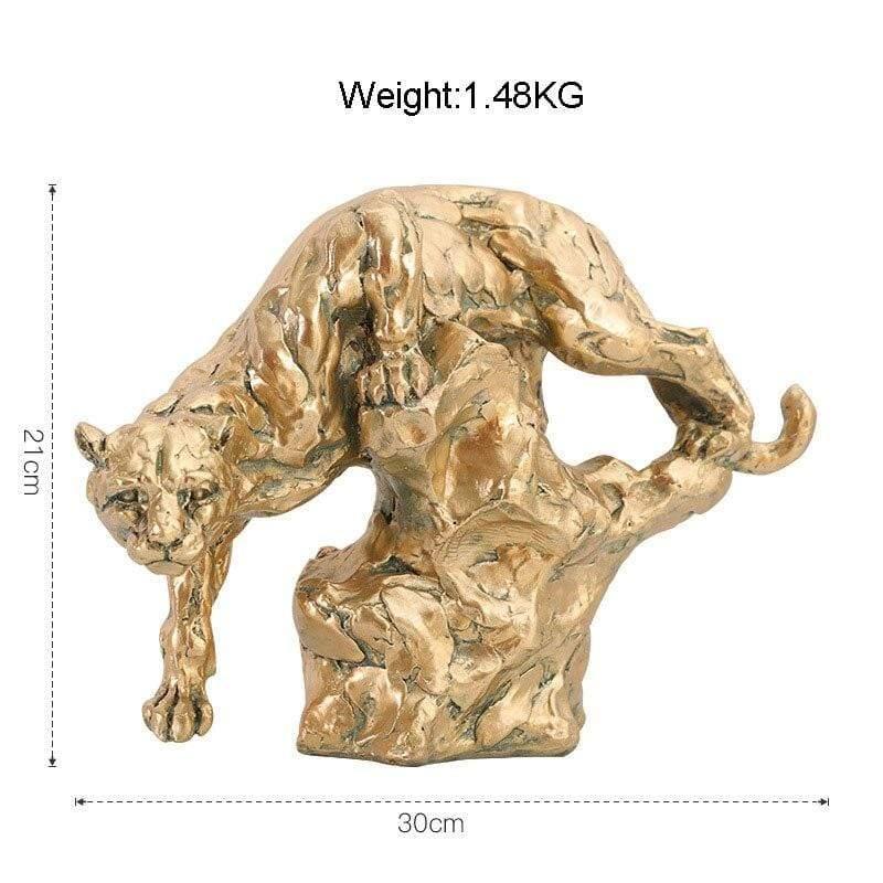 Shop 0 Style 1 Abstract Gold Panther Sculpture Geometric Resin Leopard Statue Home Office Desktop Decor Craft Ornament  Furnishing Mademoiselle Home Decor