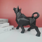 Shop 0 B-black Bull Statues Art Geometric Resin Bison Sculpture Animal Home Decoration Tabletop Ox Figurine Ornament Office Crafts Decor Gifts Mademoiselle Home Decor