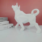 Shop 0 B-white Bull Statues Art Geometric Resin Bison Sculpture Animal Home Decoration Tabletop Ox Figurine Ornament Office Crafts Decor Gifts Mademoiselle Home Decor