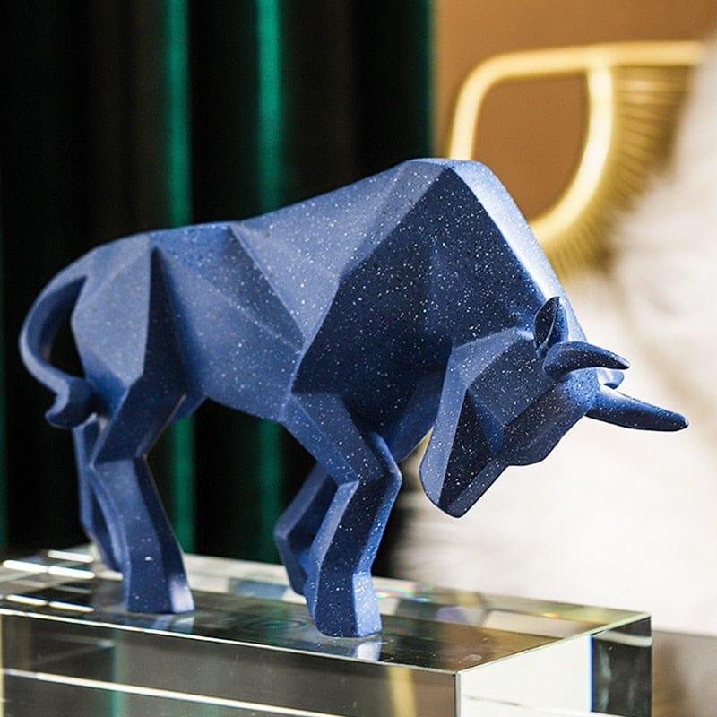 Shop 0 Bull Statues Art Geometric Resin Bison Sculpture Animal Home Decoration Tabletop Ox Figurine Ornament Office Crafts Decor Gifts Mademoiselle Home Decor