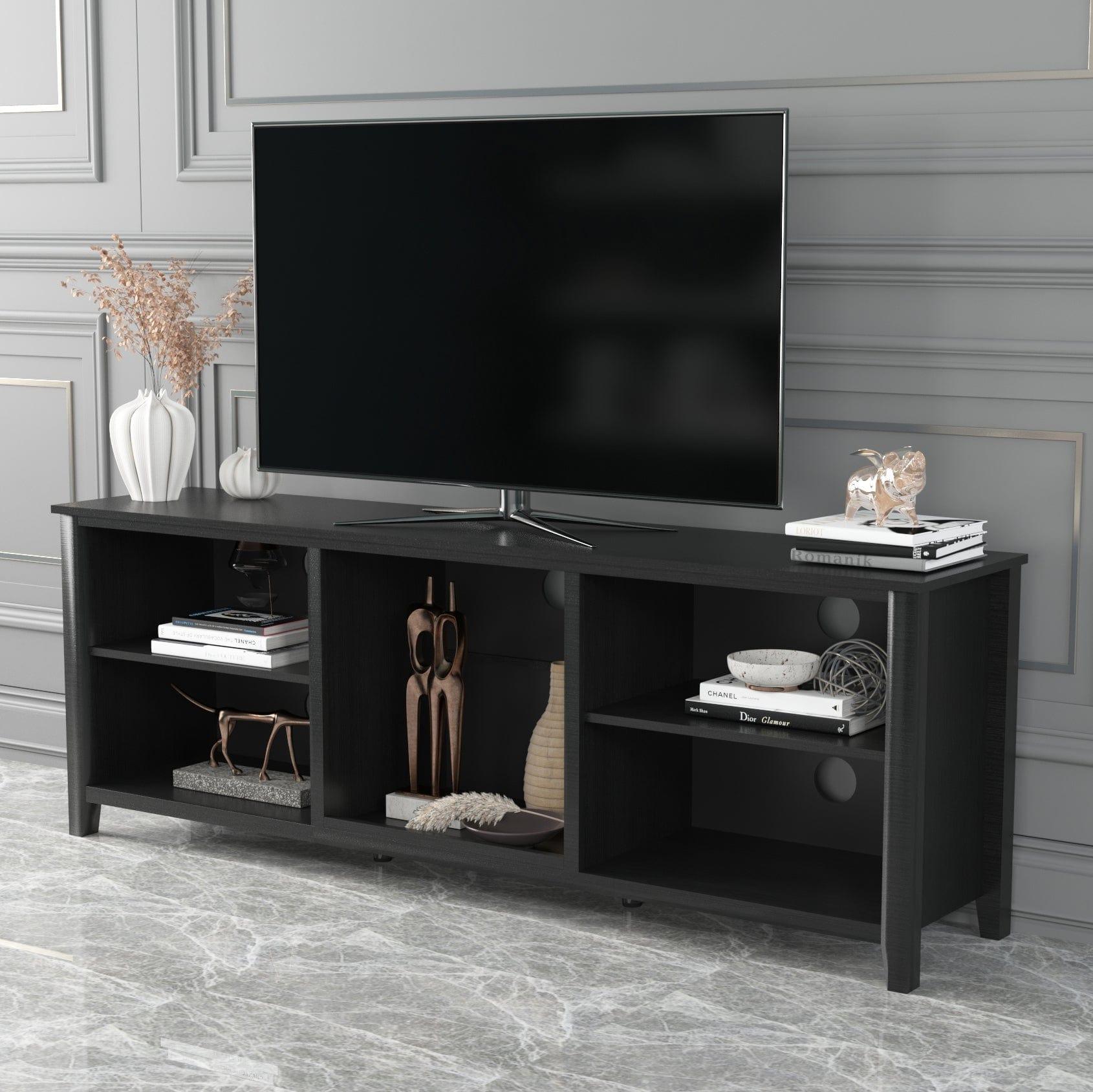 Shop TV Stand Storage Media Console Entertainment Center,Tradition Black,wihout drawer Mademoiselle Home Decor