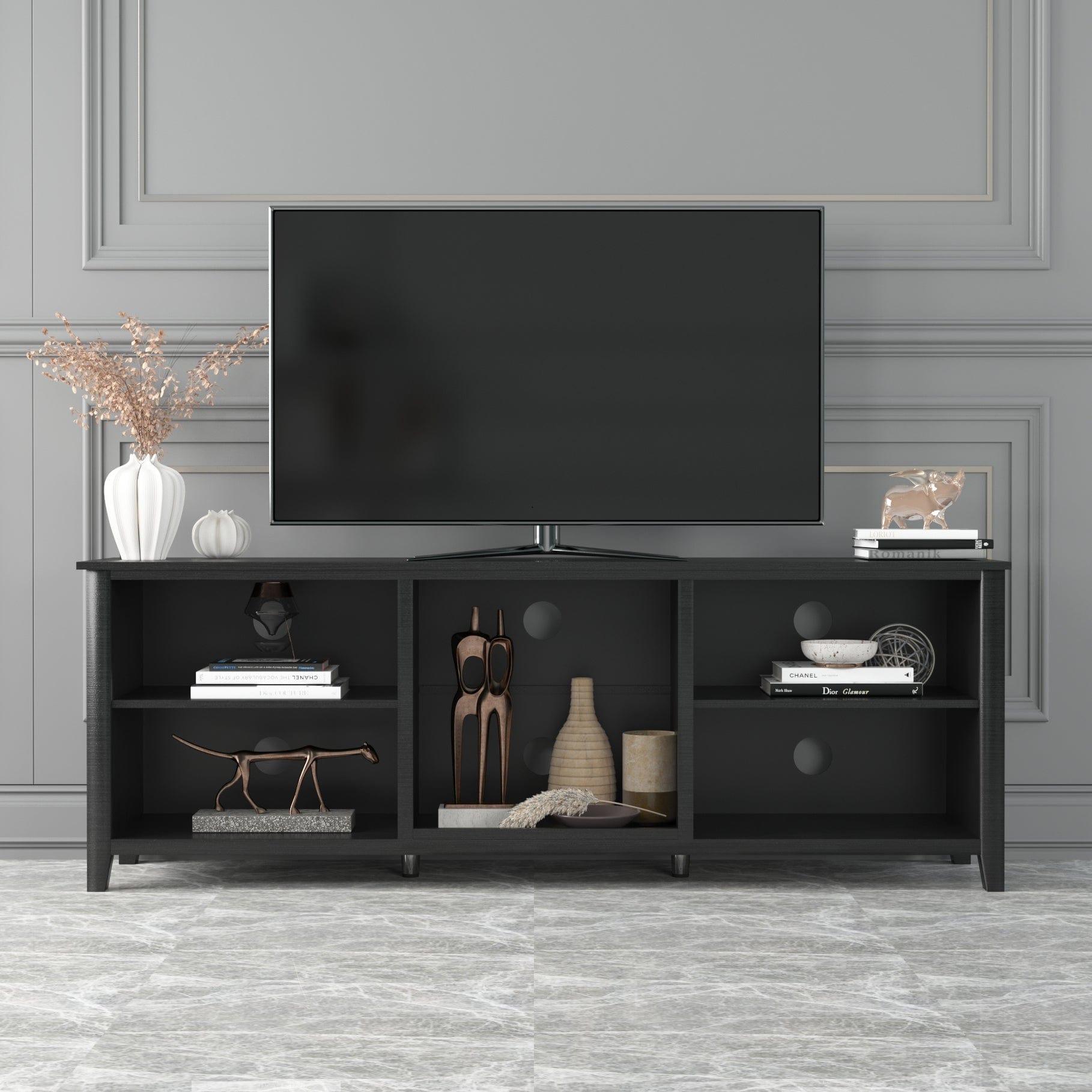 Shop TV Stand Storage Media Console Entertainment Center,Tradition Black,wihout drawer Mademoiselle Home Decor