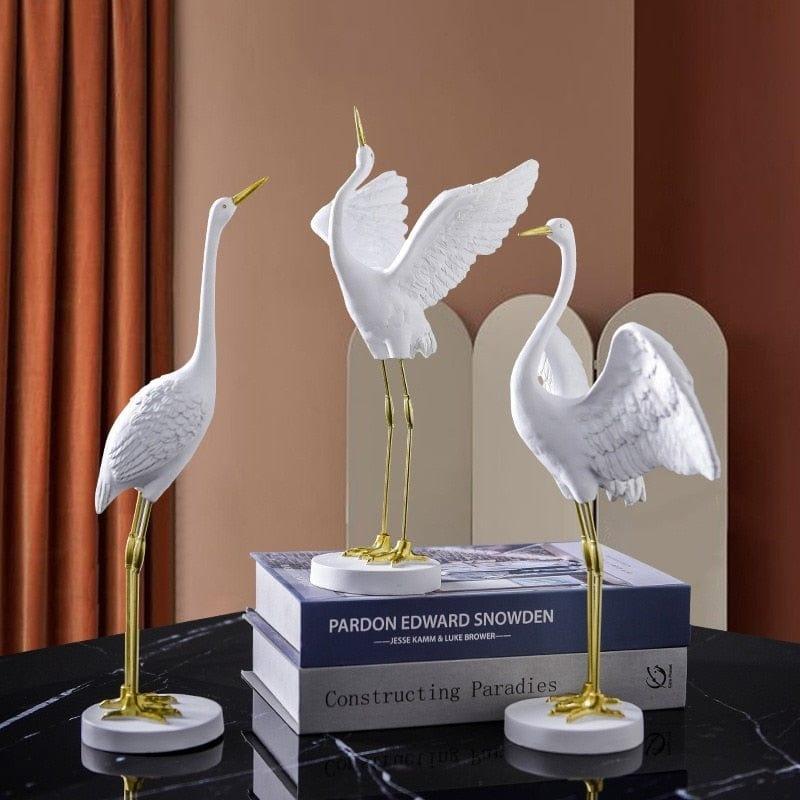 Shop 0 Luxury Modern Crane Decoration Figurine Gold Flamingo Sculpture Artwork Ornament Wedding Decoration Prop Home Decor Accessories Mademoiselle Home Decor