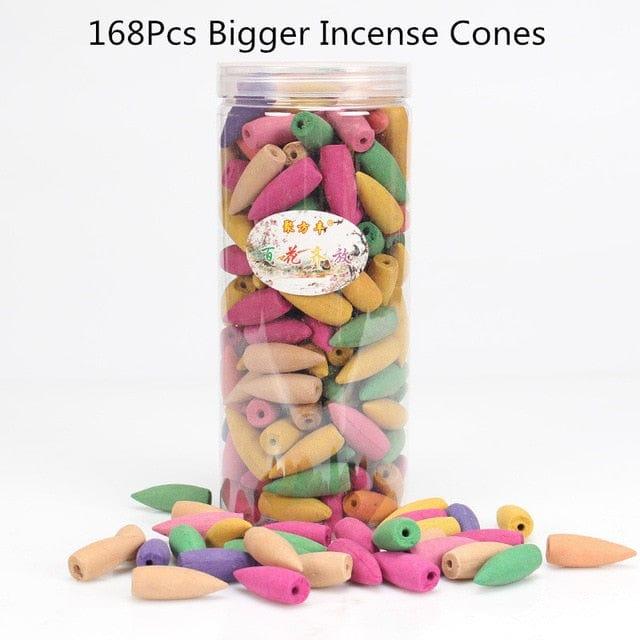 Shop 0 168Pcs Incense Cones Ganesha Backflow Incense Burner Elephant God Emblem Auspicious And Success Ceramic Cone Censer Home Decor Incense Stick Holder Mademoiselle Home Decor