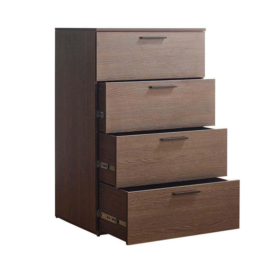 Shop Oliver Farmhouse Four-Drawer Jumbo Chest in Dark Brown Mademoiselle Home Decor