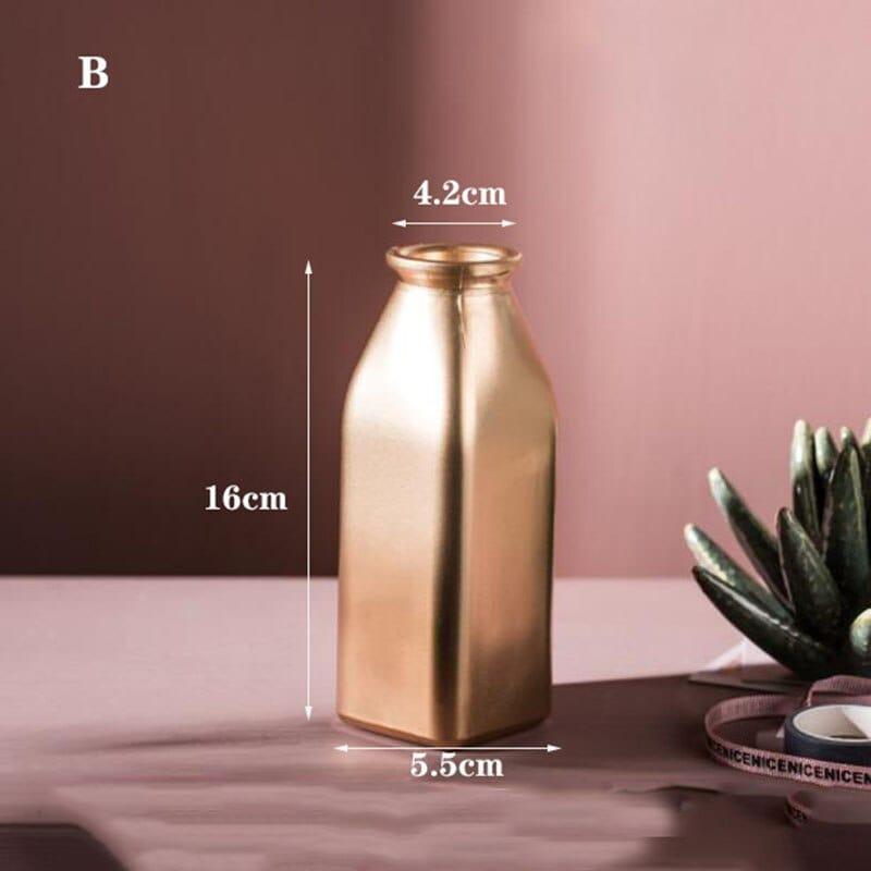 Shop 0 B Golden Glass Vase Home Decor Flower Vase European Room Decor Modern Wedding Decoration Hydroponic Plants Container Ornaments Mademoiselle Home Decor