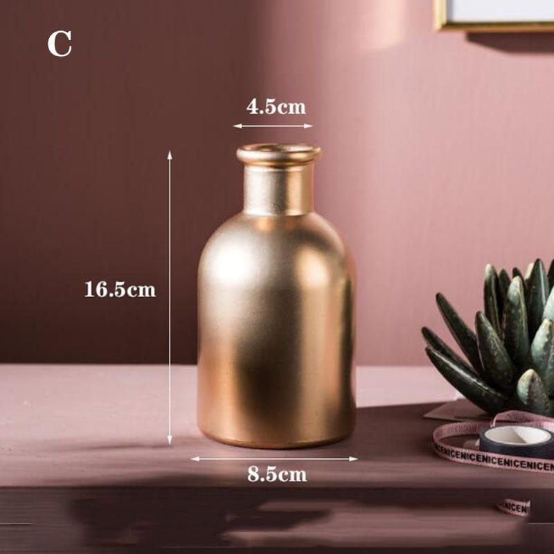 Shop 0 C Golden Glass Vase Home Decor Flower Vase European Room Decor Modern Wedding Decoration Hydroponic Plants Container Ornaments Mademoiselle Home Decor