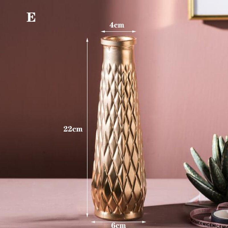 Shop 0 E Golden Glass Vase Home Decor Flower Vase European Room Decor Modern Wedding Decoration Hydroponic Plants Container Ornaments Mademoiselle Home Decor