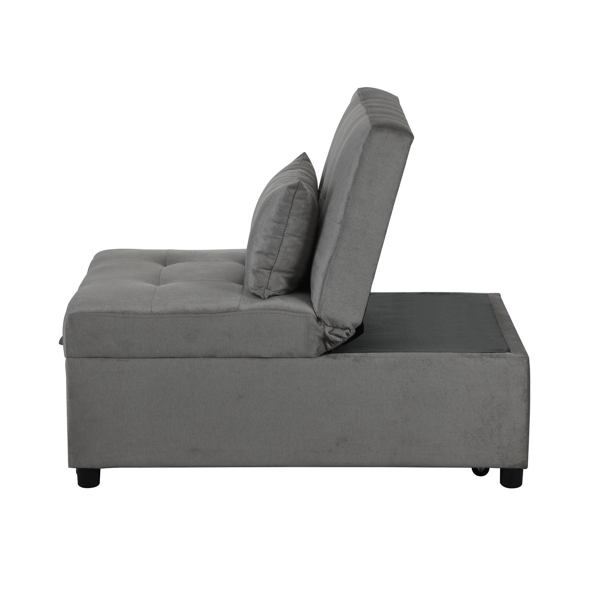 Shop Folding Ottoman Sofa Bed（Gray） Mademoiselle Home Decor