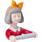 Shop 0 Home decor accessories creative cute girl roll paper tube free punch paper towel rack towel rack kitchen bathroom resin shelf Mademoiselle Home Decor