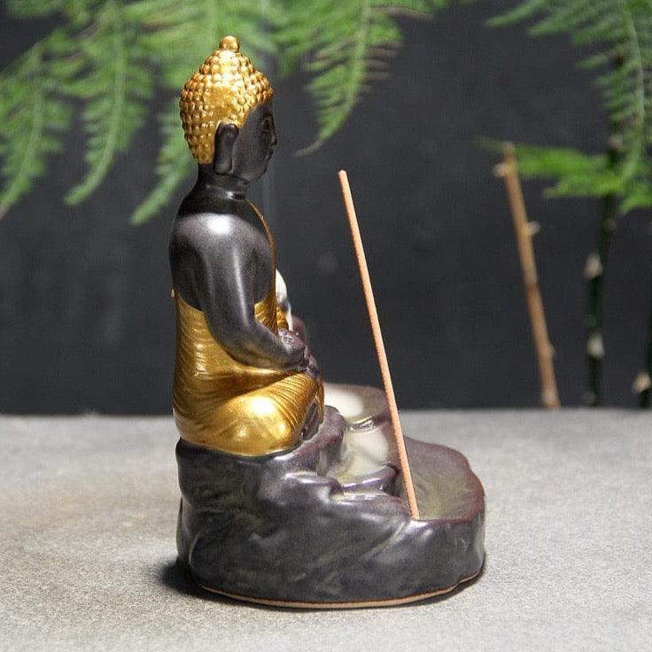Shop 0 Golden Lord Buddha Backflow Incense Burner Stick Holder Stand Buddhism Hand Crafts Censer Home Office Temple Decoration Mademoiselle Home Decor