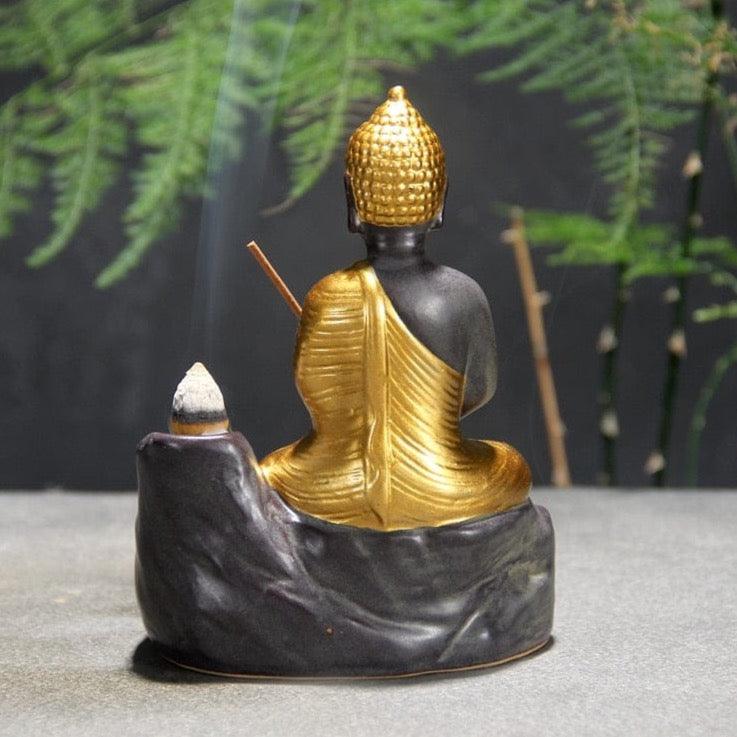 Shop 0 Golden Lord Buddha Backflow Incense Burner Stick Holder Stand Buddhism Hand Crafts Censer Home Office Temple Decoration Mademoiselle Home Decor