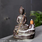 Shop 0 Brown Golden Lord Buddha Backflow Incense Burner Stick Holder Stand Buddhism Hand Crafts Censer Home Office Temple Decoration Mademoiselle Home Decor