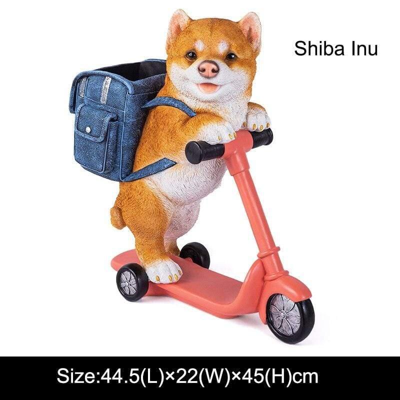 Shop 0 Shiba Inu Home Decor Sculpture Scooter Dog Large Size Art Animal Statues Figurine Room Decoration Resin Statue Ornamentgift Holiday Gift Mademoiselle Home Decor