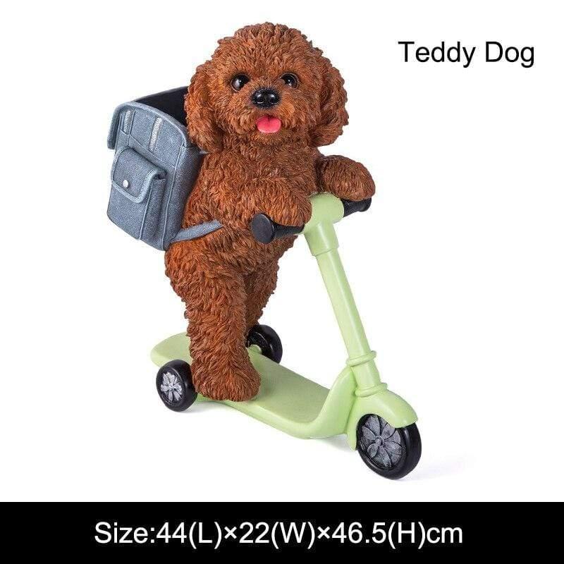 Shop 0 Teddy Home Decor Sculpture Scooter Dog Large Size Art Animal Statues Figurine Room Decoration Resin Statue Ornamentgift Holiday Gift Mademoiselle Home Decor