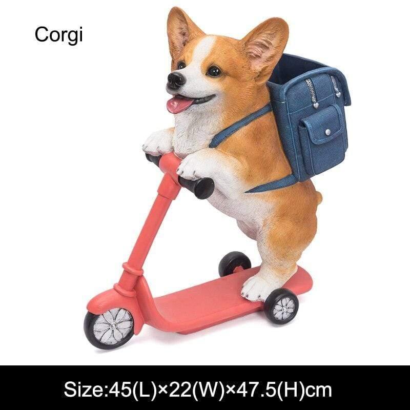 Shop 0 Corgi Home Decor Sculpture Scooter Dog Large Size Art Animal Statues Figurine Room Decoration Resin Statue Ornamentgift Holiday Gift Mademoiselle Home Decor