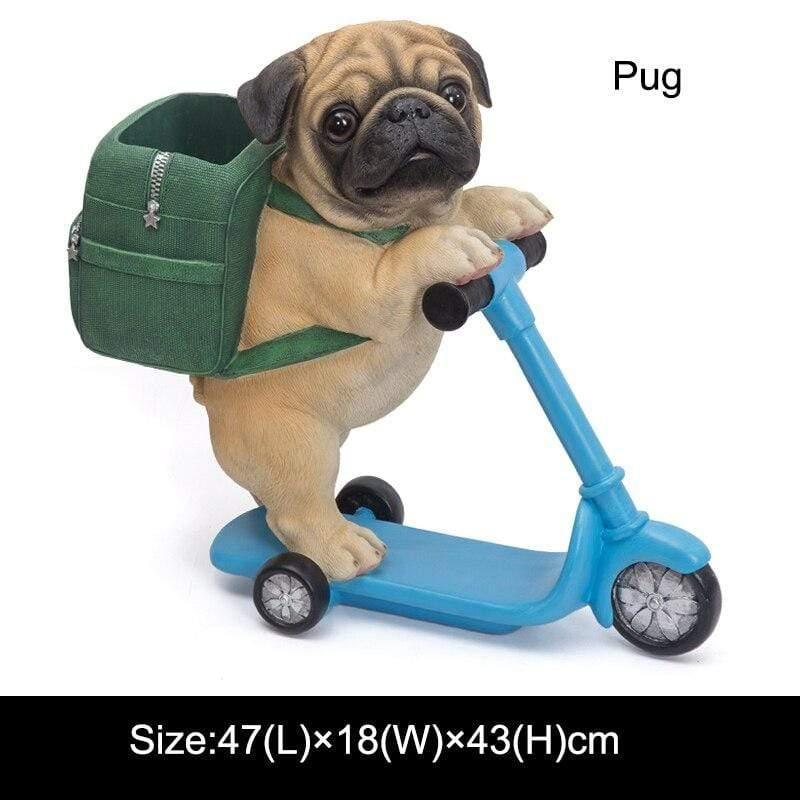 Shop 0 Pug Home Decor Sculpture Scooter Dog Large Size Art Animal Statues Figurine Room Decoration Resin Statue Ornamentgift Holiday Gift Mademoiselle Home Decor