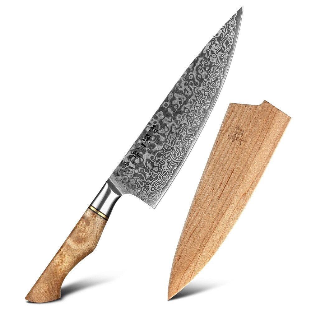 Shop 0 wooden sheath / China HEZHEN 8.3 Professional Chef Knife 67 Layers Damascus Steel Cook Tools Razor Sharp Japanese Core Blade Kitchen Accessories Mademoiselle Home Decor